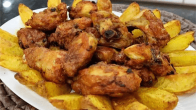 Frango crocante com batatas na airfryer