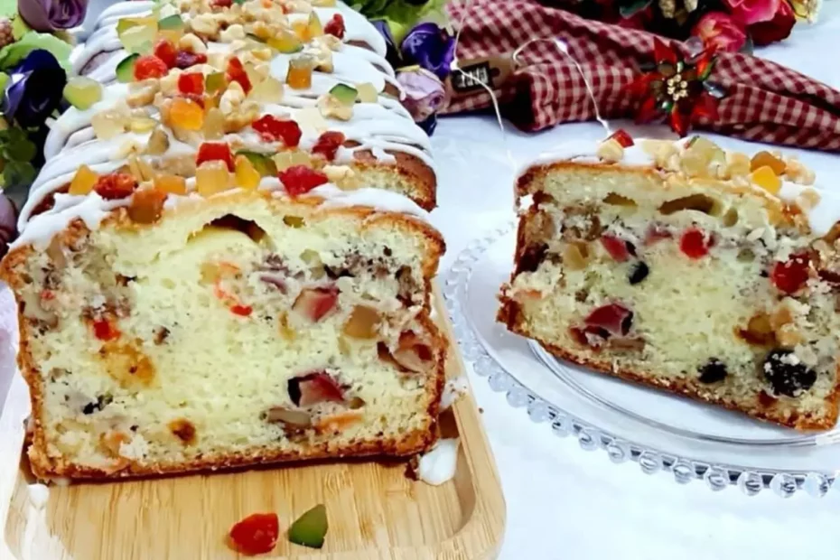 Bolo de natal com frutas cristalizadas