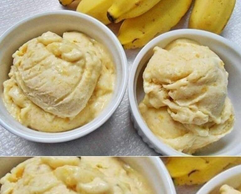 Sorvete cremoso de bananama