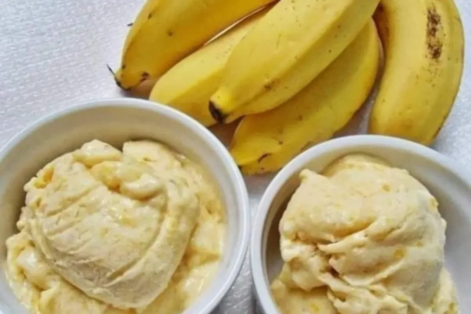 sorvete cremoso de banana