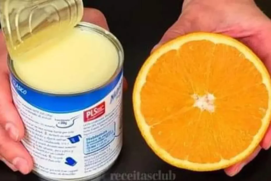 Sobremesa de leite condensado com laranja