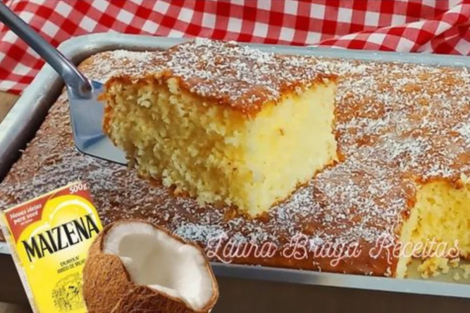 Bolo de maizena com coco