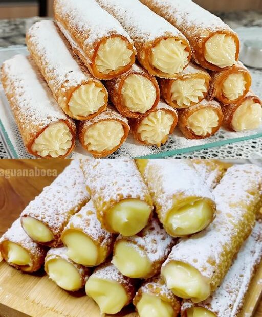 Cannoli com massa de pastel