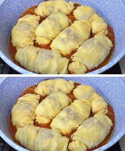 Canelones caseiros ao molho de legumes