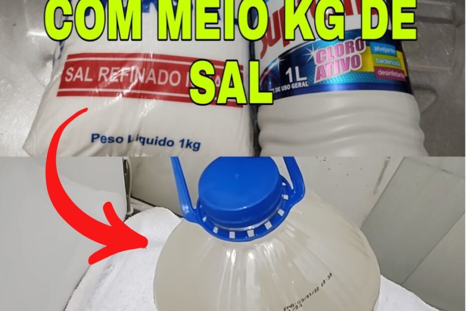 Faça 5 litros de água sanitária com meio kg de sal