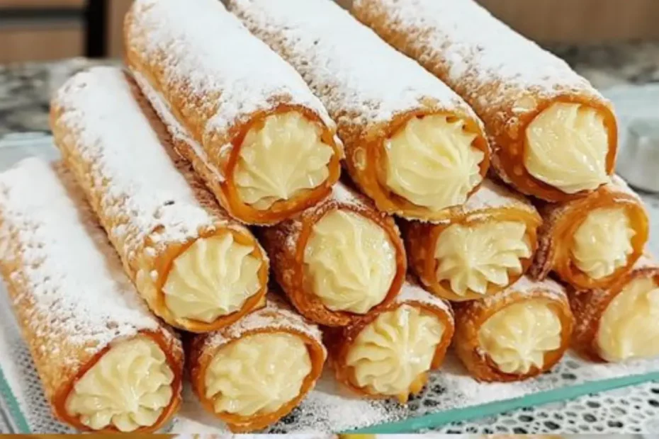  Cannoli com massa de pastel