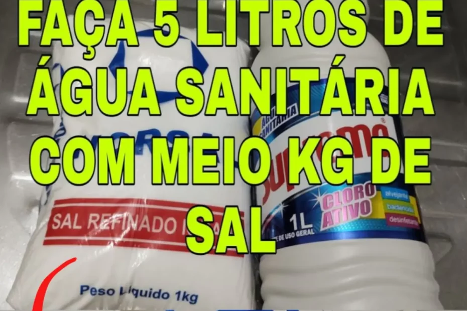 Faça 5 litros de água sanitária com meio kg de sal