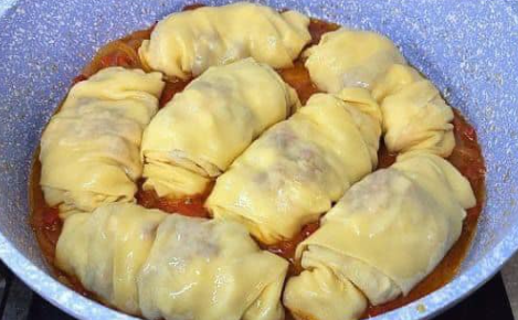 Canelones caseiros ao molho de legumes