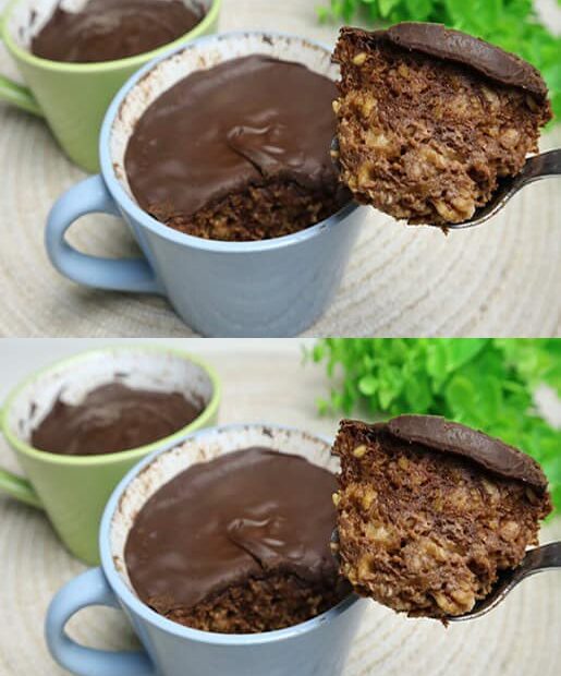 Bolo de Caneca com Aveia, Banana e Cacau