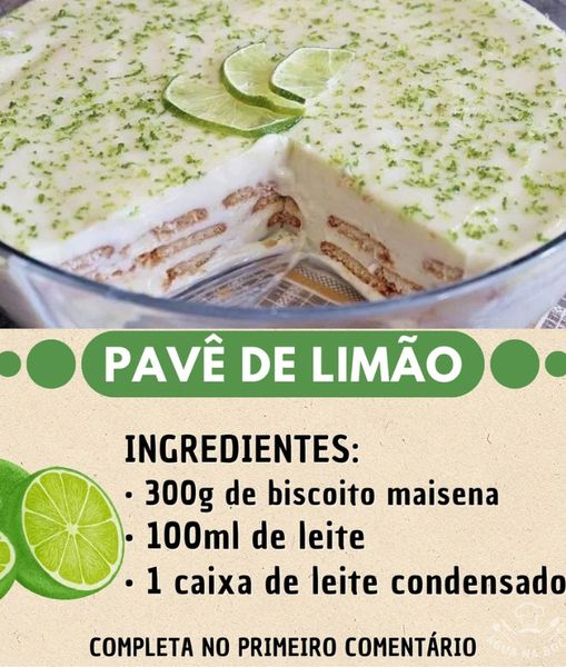 Pavê de limão com biscoito maizena