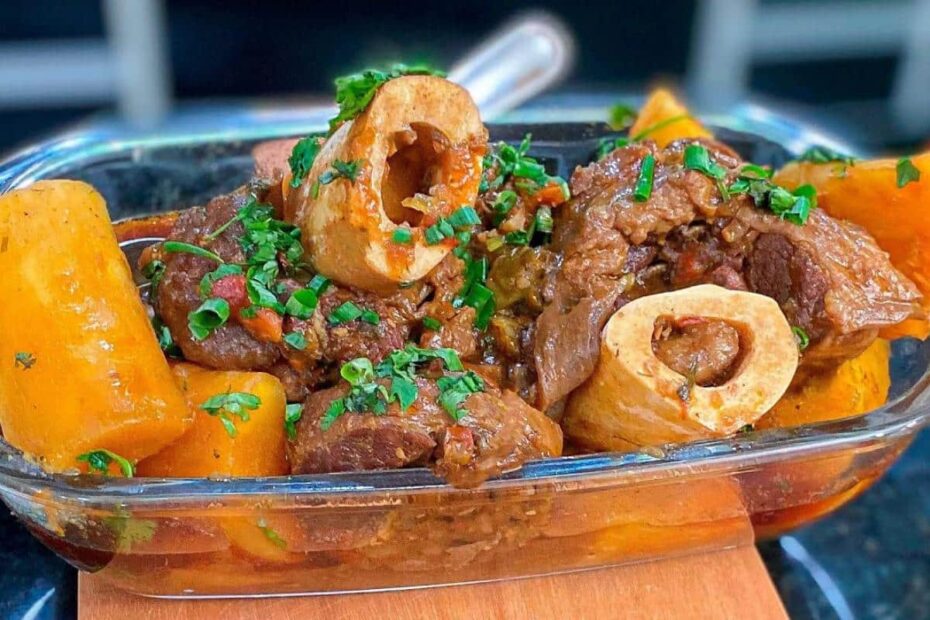 Ossobuco com mandioca